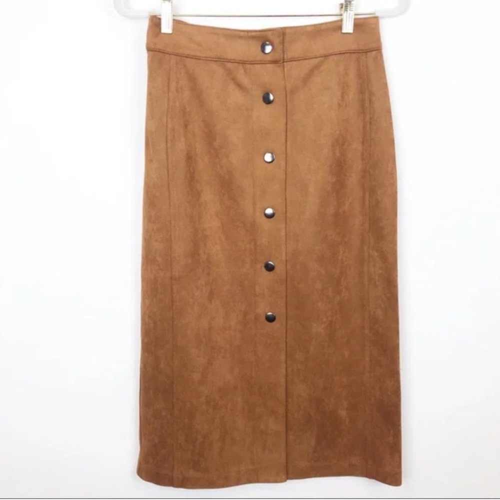 7 for all mankind faux suede skirt